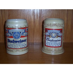 Budweiser Label Stein Set